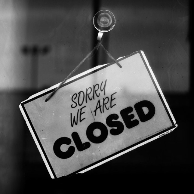 Sorry, we are CLOSED!